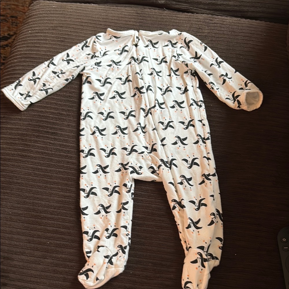 Lullaby Bamboo Penguin Print Footie